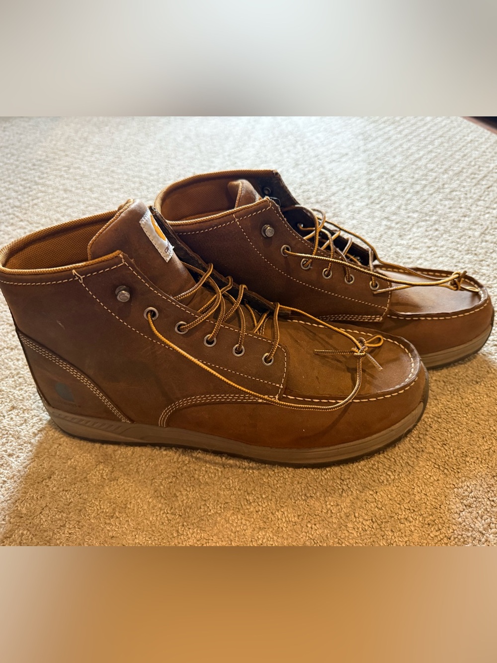 Carhartt Men's Brown Leather Chukka Moc-Toe Boots
